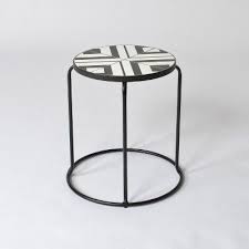 Geo Mosaic Indoor Outdoor Stack Accent Table Black Off White Project 62 Round Patio Table Patio Accent Table Mosaic Patio Table