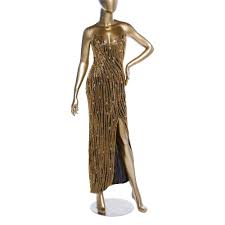 bob mackie beaded strapless dress