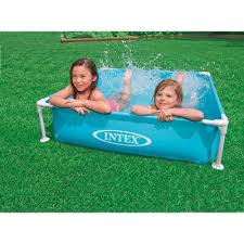 Summer waves p30509260 8.5 x 5.25 foot 26 inch deep rectangular small metal frame above ground family backyard swimming pool, blue. Small Swimming Pool Target