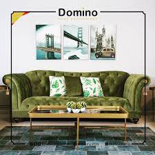 طقم كنب رويال من المخمل لون اخضر مريح domino furniture facebook