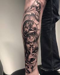 Black And Grey Sleeve Women Pin By Certified Customs On Tattoo Face Tattoos For Women Clock Face Tattoo Realistic Tattoo Sleeve