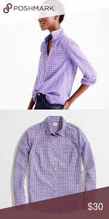 J Crew Purple Gingham Perfect Button Down Shirt Perfect Shirt Colorful Shirts Clothes Design