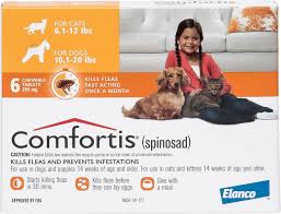 Comfortis Chewable Tablets For Dogs 10 1 20 Lbs Cats 6 1 12 Lbs 6 Treatments Orange Box
