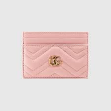 Apart from the styling perspective, these gucci card case wallets are also every compulsive. Gucci Gg Marmont Card Case Light Pink Matelasse Leather Gucci Bags Leather Card Holder Leather Designer Wallets Wallet