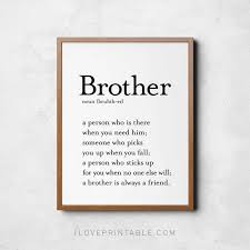 Brother Sign Brother Definition Sign Definition Wall Art Etsy Brother Quotes Brother Birthday Quotes Gift For Brother