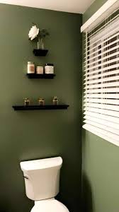 You can experiment with a zing of colors! Olive Green Bathroom Olive Green Bathrooms Green Bathroom Trendy Bathroom