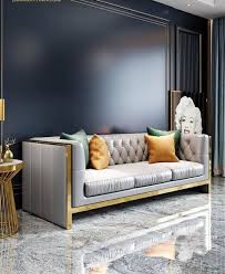 Mit einem sofa aus unserem shop beweist du immer geschmack und stil. Attraktiver Chesterfield Design Dreisitzer Extra Klasse Modern Stil Premium Leder Grau Dekor Elementen Metall Gelb Polster Sitz Sofa Sofas Couch Couchen 3 Sitzer Dreier Zimmer Bei Jv Mobel