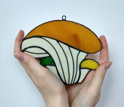 Stained Glass Mushroom Suncatcher Mushroom Decor Patio Decor Unique Gift  for Friends Sun Catcher Window Hanging Garden Lover Gift