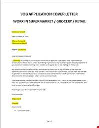 Cover letter for a tesco job. Application For A Job In Supermarket