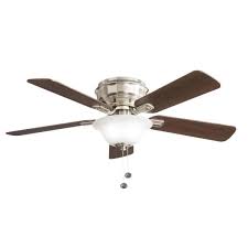 A licensed electrician can handle the job safely and will be sure to verify the power supply, switch, and supports are appropriate for your new ceiling fan. Hampton Bay Hawkins Ii 44 In Led Brushed Nickel Ceiling Fan With Light Yg204c Bn The Home Depot