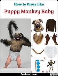 Puppy Monkey Baby Costume For Cosplay Halloween 2021