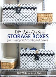 Transform Plain Cardboard Boxes Into Elegant And Useful Storage Bins Great For Organizing The Closet For Diy Storage Containers Diy Storage Diy Storage Boxes