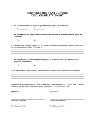 Business Ethics and Conduct Disclosure Statement - Template & Sample ...