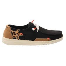 Hey dude women's misty charcoal cheetah. Hey Dude Wendy Star Black