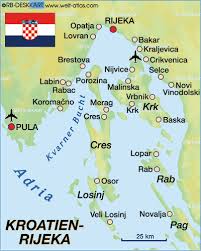Dieser ist 1500 m lang, flach abfallend und in seinem hintergrund erstreckt sich ein schattenspendender kiefernwald. Karte Von Rijeka Region In Kroatien Welt Atlas De
