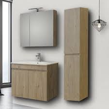 Find great deals on ebay for glass vanity bathroom. Omega Beige Oak Modern Set Wall Hung Vanity Unit With Basin 6 Dimensions Flobali
