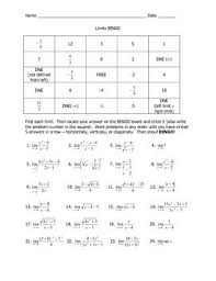 Check spelling or type a new query. Students Evaluate Limits And Find Their Answers In The Squares On The Bingo Board First One To Find A Bin Ap Calculus Ab Ap Calculus Basic Algebra Worksheets