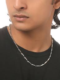Buy NVR Men Rhodium-Plated Stainless Steel Bohemian Chain Online at Best  Price