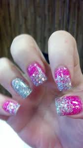 Black And Hot Pink Ombre Nails Pin By Ashley Glendye On Nail Ideas Ombre Acrylic Nails Nails Silver Nails
