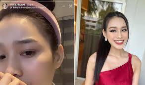 Hoa hậu Đỗ Thị Hà tự lấy dao cứa lên mặt, biểu cảm hoang mang gây chú ý