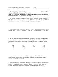 Atomic masses are often listed on the periodic table as a decimal value. Calculating Average Atomic Mass Worksheet Name Doc Atomic Mass Unit Isotope