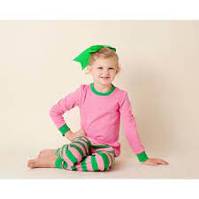 2020 Unisex Pink And Green Long Sleeve Striped Pajamas