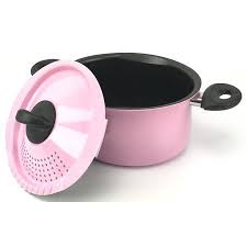 Bialetti 5 Quart Pasta Pot With Strainer Lid Nonstick Pink Walmart Com Pasta Pot Bialetti Pots And Pans Sets