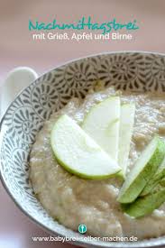 Griessbrei Fur Babys Mit Birne Und Apfel Rezept Fur Nachmittagsbrei Rezepte Furs Baby Lebensmittel Essen Nachmittagsbrei
