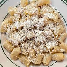 Kosher salt, 6 ounces pasta (such as egg tagliolini, bucatini, or spaghetti), 3 tablespoons unsalted butter, cubed, divided, 1 teaspoon freshly cracked black pepper, 3/4 cup finely grated grana padano or parmesan, 1/3 cup finely grated pecorino. Rigatoni Cacio E Pepe Jon Vinny S Restaurant Facebook