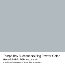 Tampa Bay Buccaneers Flag Color Codes