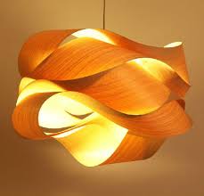 New Chinese Southeast Asian Style Wooden Wave Veneer Chandelier Personality Creative Lamp Restaurants Woo Diy Pendant Lamp Creative Lamps Indoor Pendant Lights