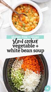 Slow Cooker Vegetable Bean Soup Gluten Free Vegan Recipe Bean Soup Soup Recipes Slow Cooker Vegetarian Slow Cooker Recipes