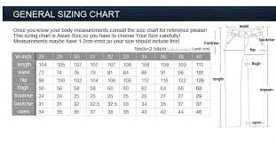 Mens Jeans Size Chart World Of Reference
