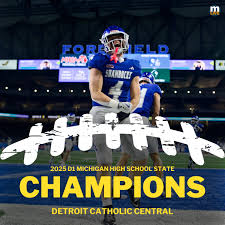 ??: https://l.mlive.com/d93noi Detroit Catholic Central earned its first  state title since 2009 with a 42-19 win over Detroit Cass Tech Sunday at  Ford Field. (Devin Anderson-Torrez | MLive)