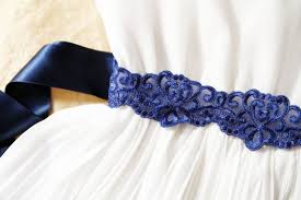 Bridal Embroidery Lace Ribbon Sash Belt Wedding Dress Sashes Belts Navy Blue Ribbon Lace Be Wedding Dress Blue Sash Wedding Dress Belt Blue Wedding Dresses