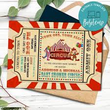Carnival Baby Shower Invitation Template Diy Bobotemp