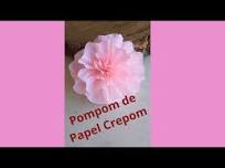 Pompom de Papel Crepom Diy Fácil e Sem Cola #mc1961