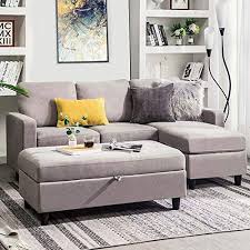 All kipton sofas, chairs, and sectionals are available in 44 and 40 depths by special order. Honbay Grey Sectional Couch With Ottoman Convertible L Shaped Chaise Sofa Set Sectional With Left Or Right Facing Grey Farmhouse Goals