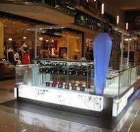High-end and luxury jewelry kiosk in the shopping mall