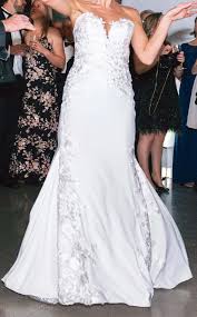 Pronovias Mermaid Crepe Size 4 Used Wedding Dress Nearly Newlywed Destination Wedding Dress Used Wedding Dresses Bohemian Wedding Dresses
