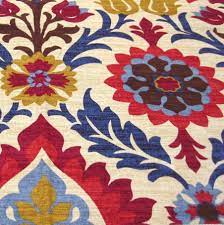 Blue modern floral upholstery fabric. Modern Floral Upholstery Fabric