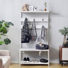 From neutrals like black, white and grey to bright yellow and pink. Sunsky Uk Warehouse Movable Hook Height Standing Coat Rack Shoe Rack Length 150cm White