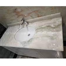 Modern cheap vanity top best vanity top for bathroom irregular vanity tops onyx marble vanity sink quartz vanity tops with double sink hotel vanity tops. China Natural Stone Onyx Vanity Tops For Bathroom Hotel Commerical Project Decoration China White Onyx Slab Natural Vanity Top