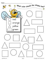 6 Bee Themed Shapes Coloring Pages Shape Coloring Pages Shape Worksheets For Preschool Shapes Worksheet Kindergarten