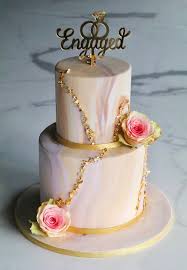 These rose decorated 2 layer cake has a distinct rich flavor that's hard to resist. Engagement Cake Designs 2019