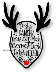 Reindeer Svg File Pdf Dxf Jpg Png Reindeer Names Small Etsy Reindeer Names Cricut Christmas Svg