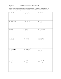 Review exponent division law and practice with pdf worksheet. Algebra 1 Unit 7 Exponent Rules Worksheet 2 Simplify Each Exponent Worksheets Algebra Worksheets Exponent Rules