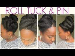 Easy Roll Tuck Pin Natural Hairstyles Protectivestyles Natural Hair Styles Roll Hairstyle Hair Styles