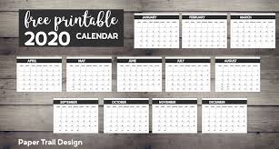 Free 2021 printable calendar templates. 2020 Free Monthly Calendar Template Paper Trail Design