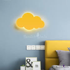 Available as a spare part. Blue Yellow Cloud Wall Sconce Modern Fashion Plastic Led Wall Mount Light For Boys Girls Bedroom Beautifulhalo Com